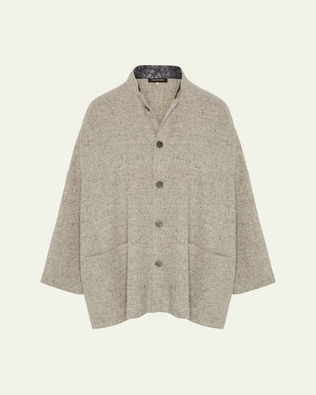 Wide Longer-Back Mandarin Jacket (Long Length)